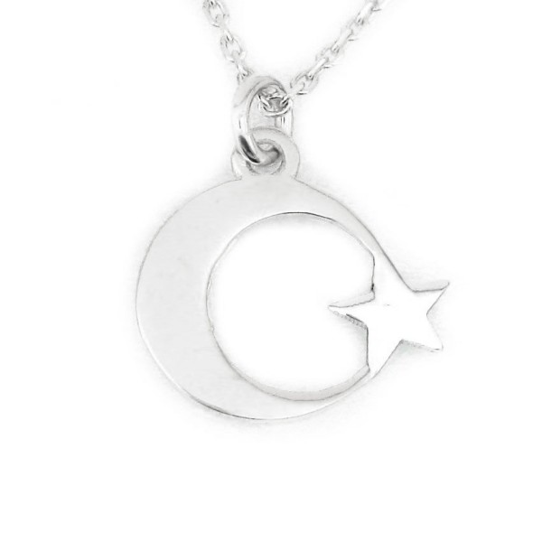 Gümüş Zarif Türk Bayrağı Ay Yıldız Kolye